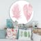 Designart - Tropical Pink Watercolour Leaves II - Shabby Chic Metal Circle Wall Art